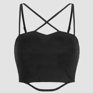 black strappy crop top